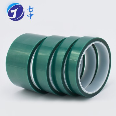 Heat Resistant PCB SMT Seam Seal Heat Transfer 260 Degrees Green Silicone Pet Polyester Adhesive Sublimation Tape for Powder Coating Masking