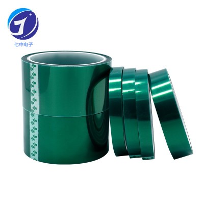 Heat Resistant 230 Degrees PCB SMT Seam Seal Heat Transfer Green Silicone Pet Polyester Adhesive Sublimation Tape for Powder Coating Masking